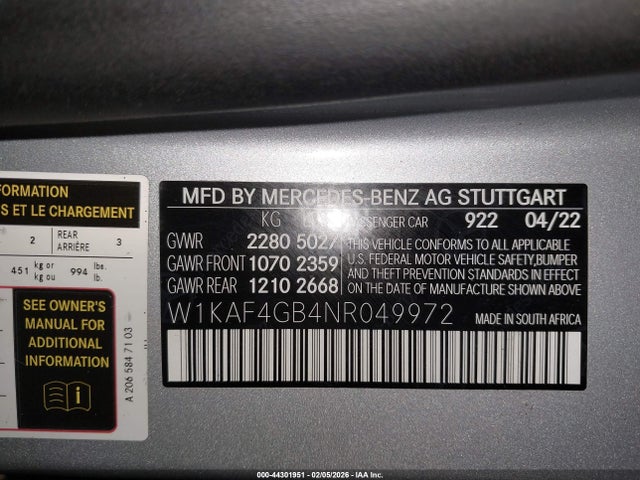 2022 MERCEDES-BENZ C 300 W1KAF4GB4NR049972 Photo 8