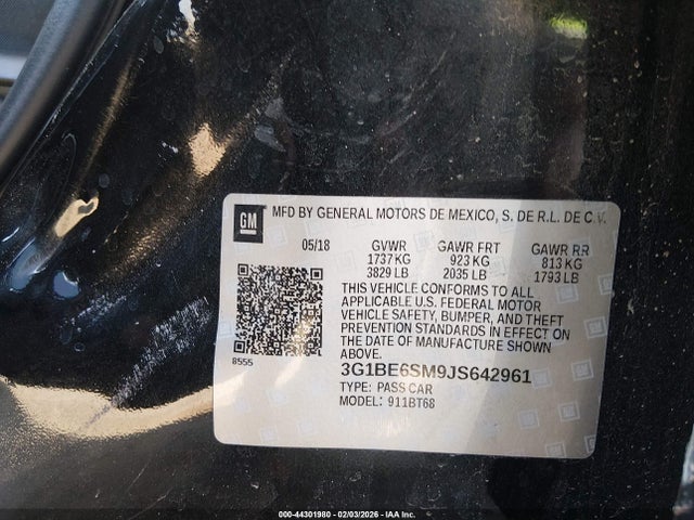 2018 CHEVROLET CRUZE 3G1BE6SM9JS642961 Photo 8