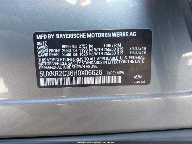 5UXKR2C36H0X06626 BMW X5 Sdrive35i