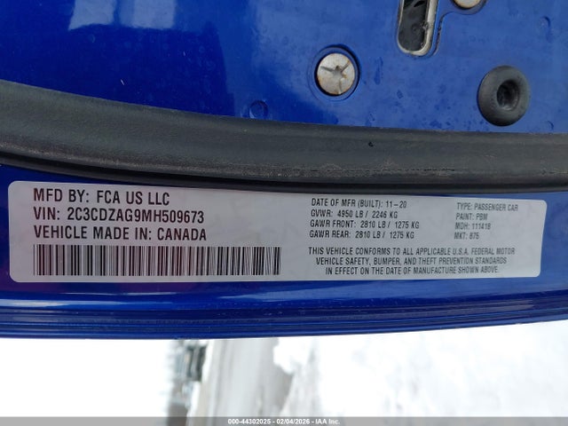 2021 DODGE CHALLENGER 2C3CDZAG9MH509673 Photo 8