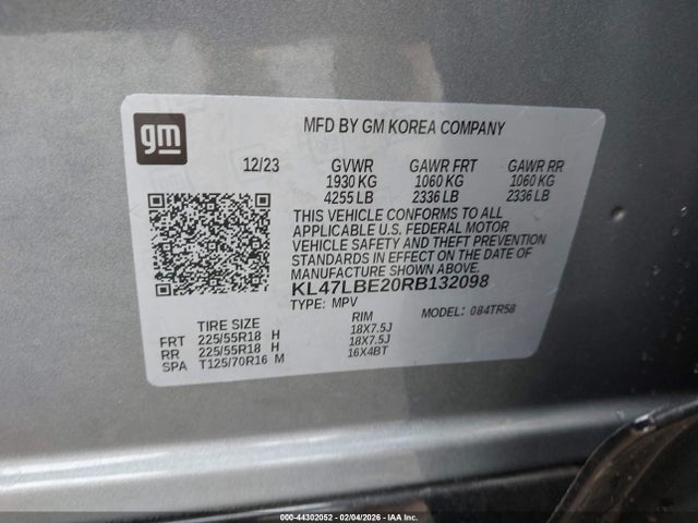 44302052 :رقم المزاد ، KL47LBE20RB132098 vin ، 2024 Buick Envista Sport Touring Fwd مزاد بيع