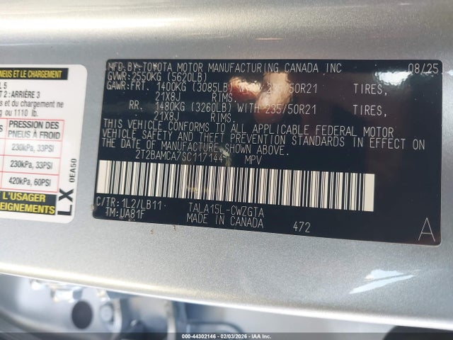 Aukcja sprzedaży 2025 Lexus Rx 350 Premium Plus, vin: 2T2BAMCA7SC117144, numer aukcji: 44302146