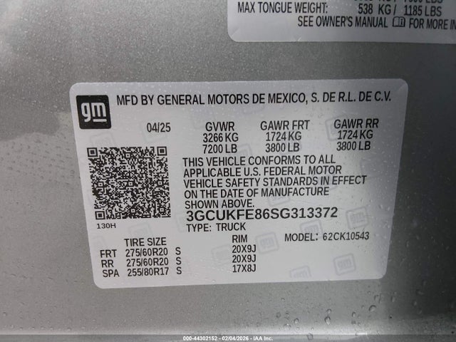 3GCUKFE86SG313372 Chevrolet Silverado 1500 4wd Lt Trail Boss