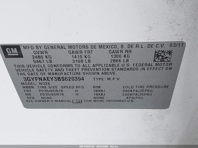 2011 CADILLAC SRX 3GYFNAEY3BS620394 Photo 8