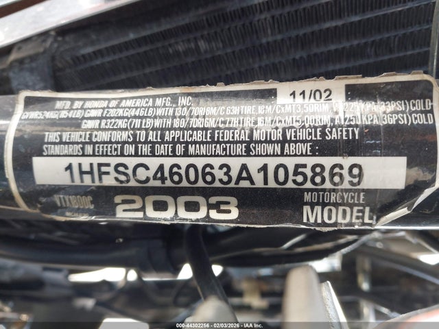 2003 HONDA VTX1800 1HFSC46063A105869 Photo 9