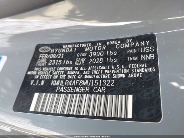 KMHLR4AF8MU151322 Hyundai Elantra N Line
