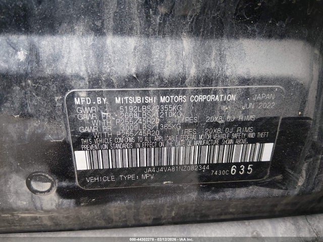 2022 MITSUBISHI OUTLANDER JA4J4VA81NZ082344 Photo 8