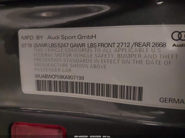 2019 AUDI RS 5 WUABWCF58KA907199 Photo 8