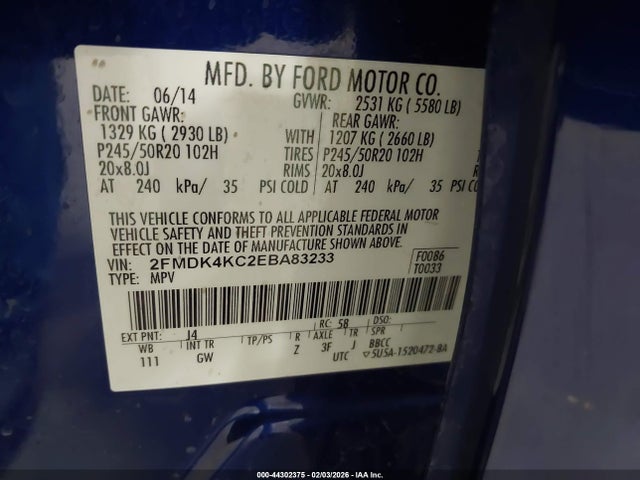 2014 FORD EDGE 2FMDK4KC2EBA83233 Photo 8