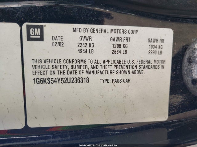 2002 CADILLAC SEVILLE 1G6KS54Y52U236318 Photo 8