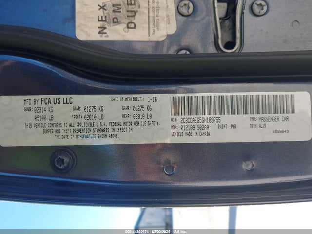 Продаж на аукціоні авто 2016 Chrysler 300c, vin: 2C3CCAEG5GH189755, номер лоту: 44302674