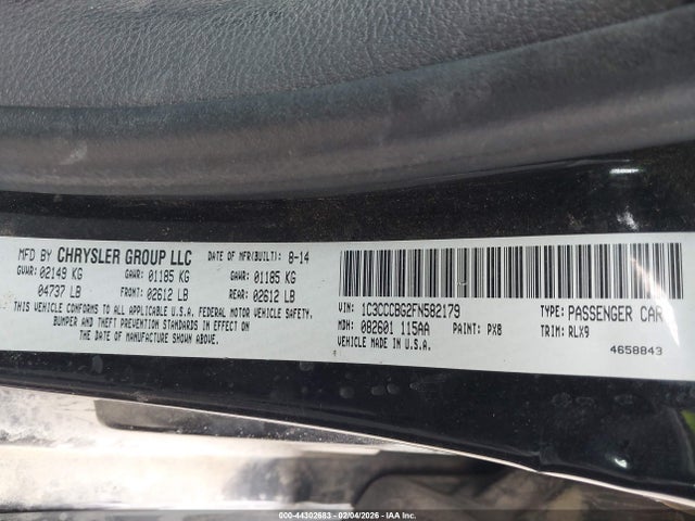 Продажа на аукционе авто 2015 Chrysler 200 S, vin: 1C3CCCBG2FN582179, номер лота: 44302683