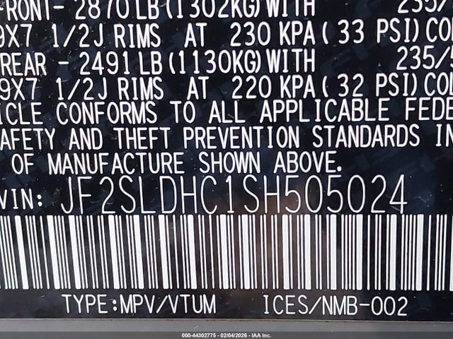 JF2SLDHC1SH505024 Subaru Forester Sport