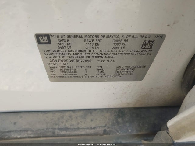 2015 CADILLAC SRX 3GYFNBE31FS577898 Photo 8