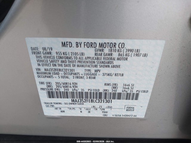 Ford ECOSPORT S 2020 MAJ3S2FE8LC321301 Image 9