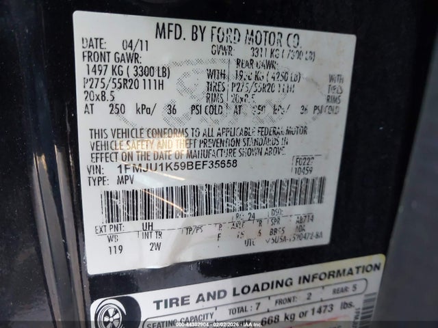 2011 FORD EXPEDITION 1FMJU1K59BEF35658 Photo 8