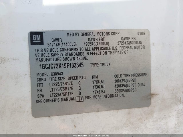 2009 CHEVROLET SILVERADO 3500HD 1GCJC73K19F133345 Photo 8