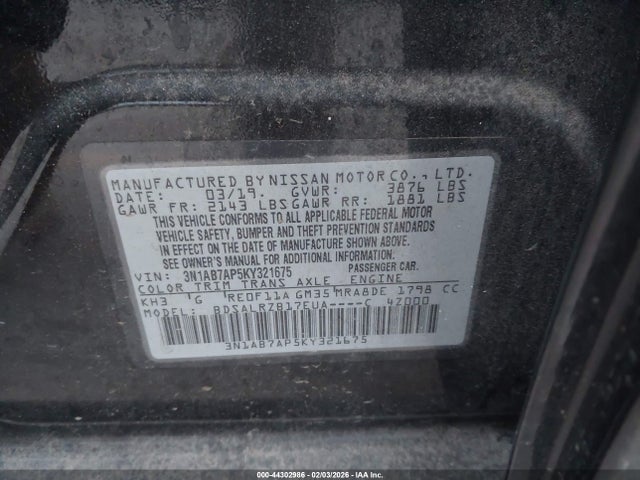 Nissan SENTRA SR 2019 3N1AB7AP5KY321675 Image 9