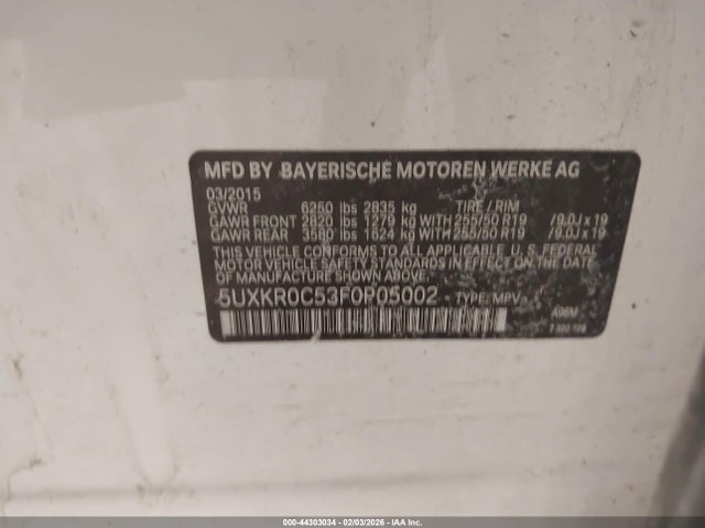 5UXKR0C53F0P05002 BMW X5 Xdrive35i