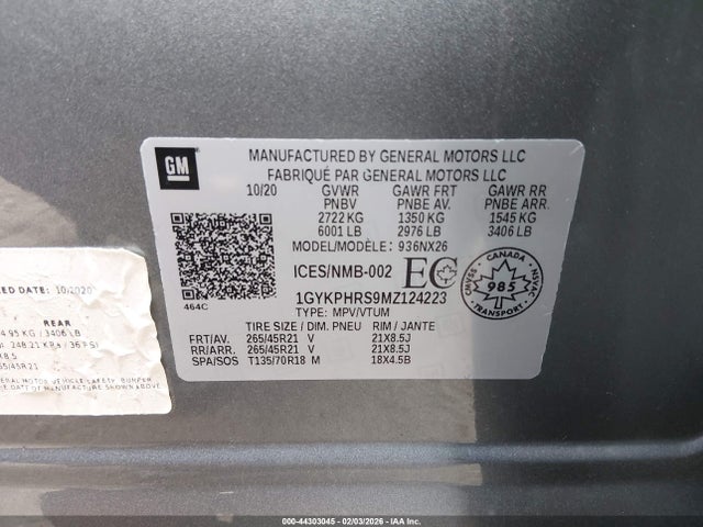 2021 CADILLAC XT6 1GYKPHRS9MZ124223 Photo 8