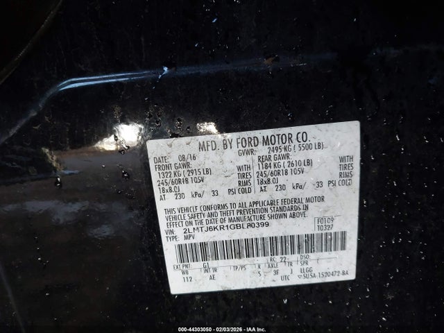 Lincoln Mkx Select 2016 2LMTJ6KR1GBL80399 Image 9