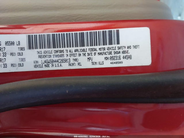 2004 JEEP GRAND CHEROKEE 1J4GW58N44C265013 Photo 8