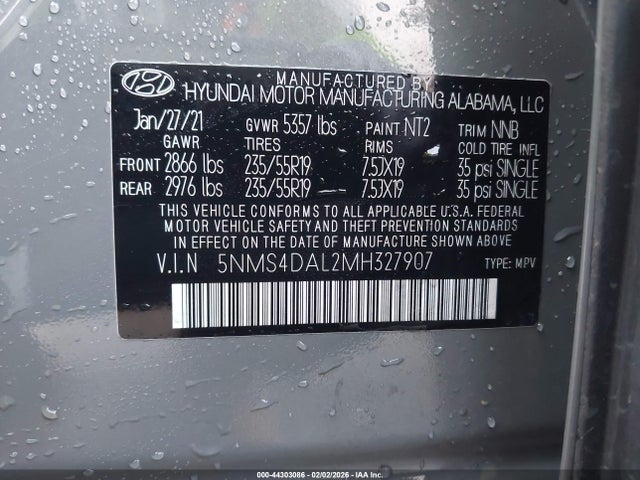 Hyundai Santa Fe Limited 2021 5NMS4DAL2MH327907 Image 9