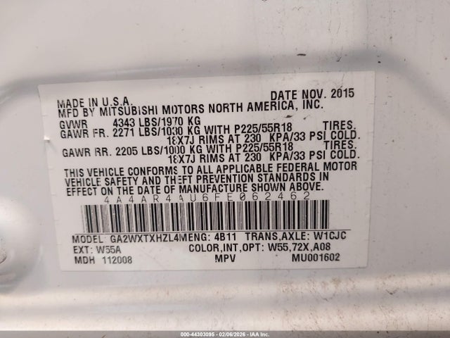 2015 MITSUBISHI OUTLANDER SPORT 4A4AR4AU6FE062462 Photo 8