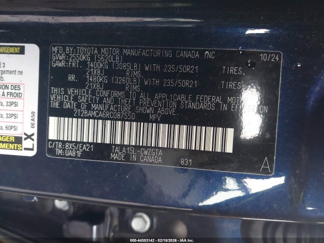 Aukcja sprzedaży 2024 Lexus Rx 350 Premium, vin: 2T2BAMCA6RC087550, numer aukcji: 44303142