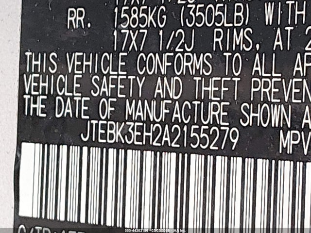 2010 TOYOTA HIGHLANDER JTEBK3EH2A2155279 Photo 8