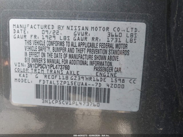 Nissan Kicks Sv Xtronic Cvt 2023 3N1CP5CV1PL473760 Image 9