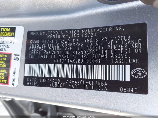 Toyota CAMRY LE 2024 4T1C11AK2RU198064 Image 9