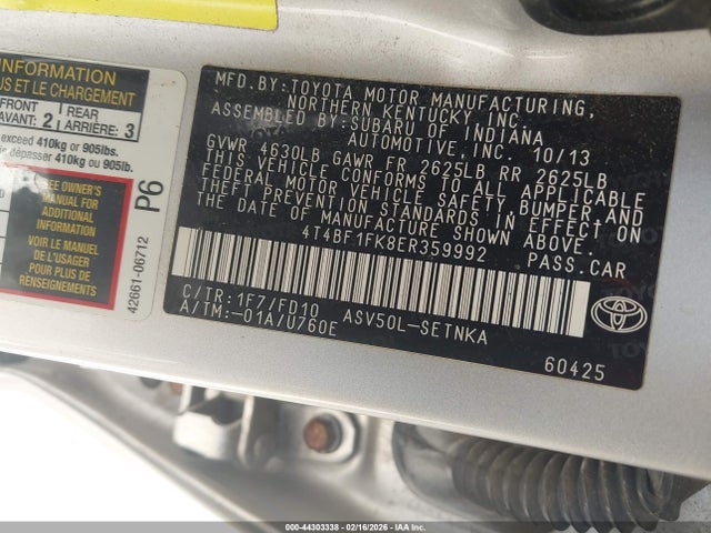 Toyota CAMRY LE 2014 4T4BF1FK8ER359992 Image 9