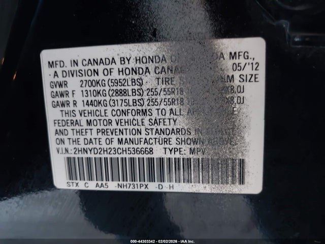 2012 ACURA MDX 2HNYD2H23CH536668 Photo 8