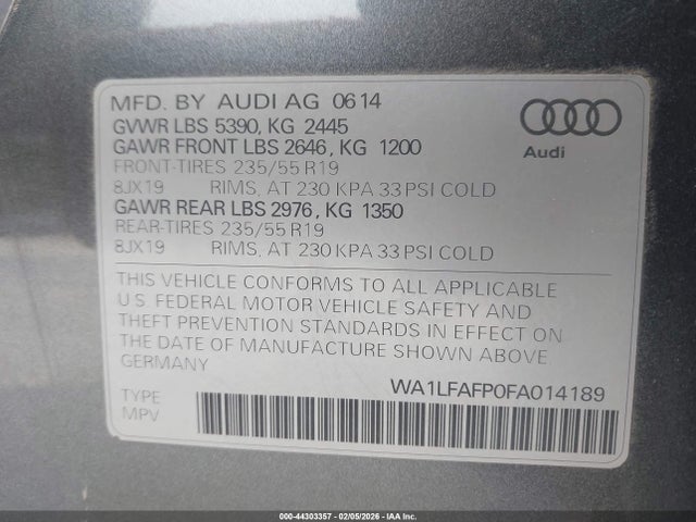 2015 AUDI Q5 WA1LFAFP0FA014189 Photo 8