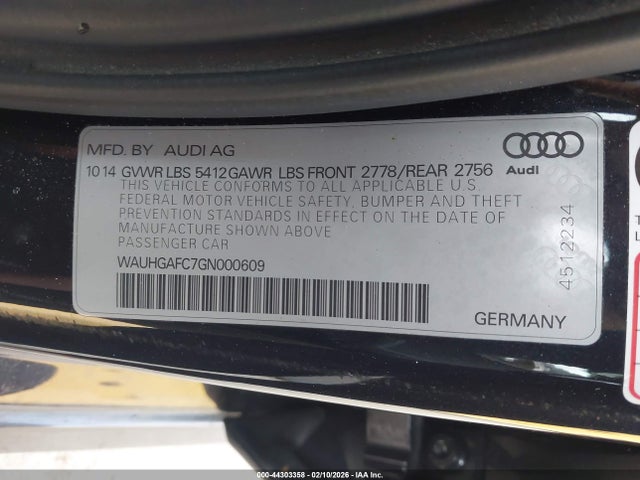 WAUHGAFC7GN000609 Audi A6 3.0t Premium Plus