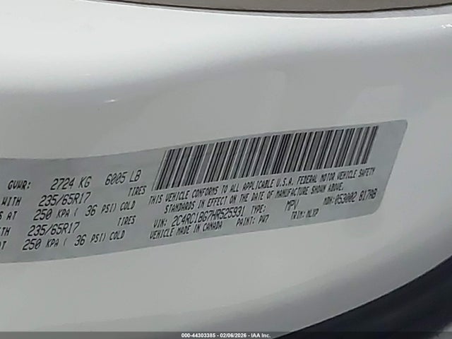 Продажа на аукционе авто 2017 Chrysler Pacifica Touring-l, vin: 2C4RC1BG7HR525931, номер лота: 44303385