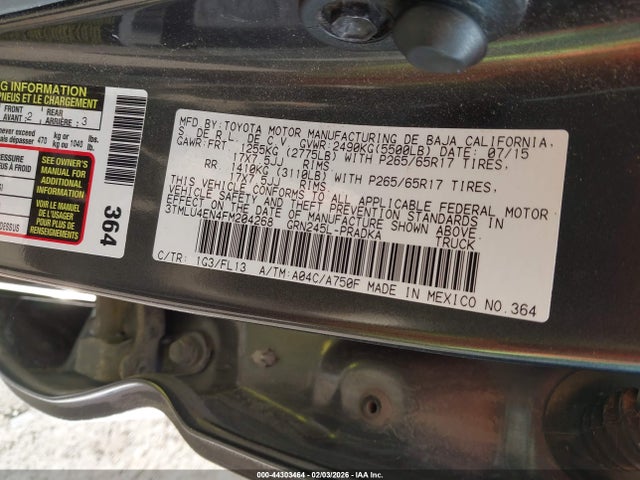 Toyota Tacoma Base V6 2015 3TMLU4EN4FM204268 Image 9