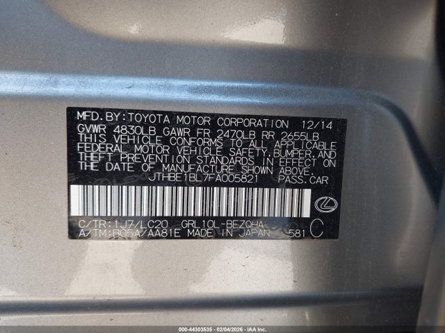 2015 LEXUS GS 350 JTHBE1BL7FA005821 Photo 8