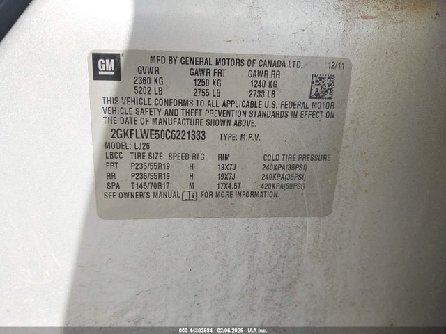 2012 GMC TERRAIN 2GKFLWE50C6221333 Photo 8