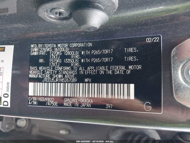 Toyota 4RUNNER SR5 2022 JTEEU5JR1N5267089 Image 25