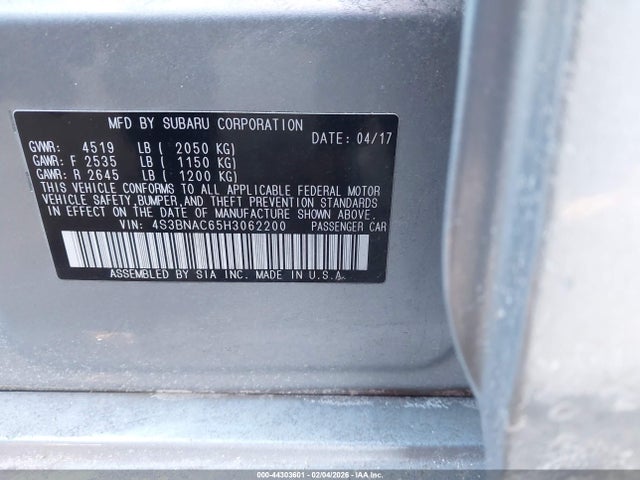 4S3BNAC65H3062200 Subaru Legacy 2.5i Premium