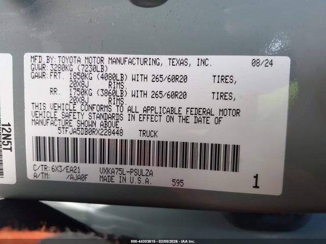 5TFJA5DB0RX228448 Toyota Tundra Limited