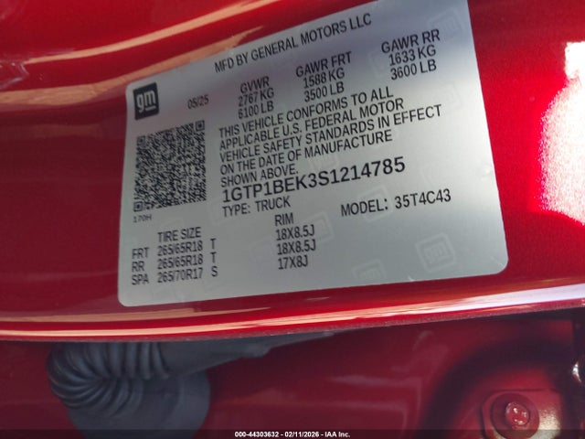 1GTP1BEK3S1214785 GMC Canyon 2wd Elevation