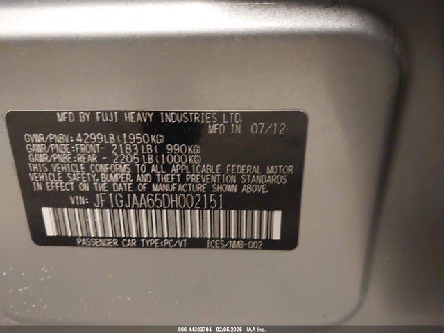 2013 SUBARU IMPREZA JF1GJAA65DH002151 Photo 8