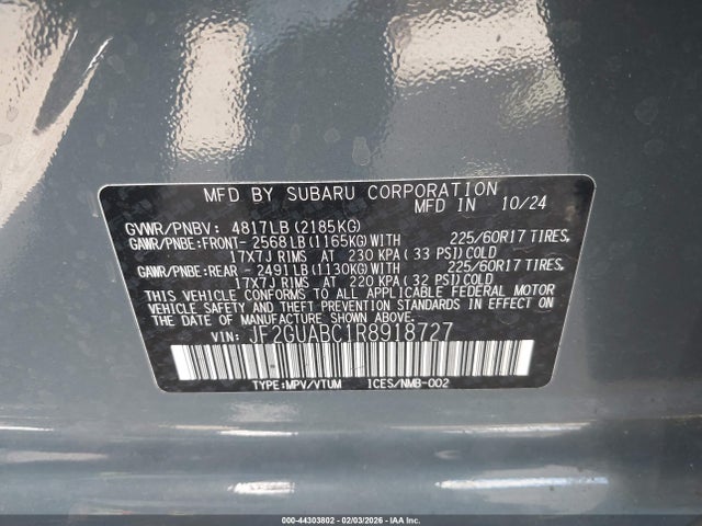 Subaru Crosstrek 2024 JF2GUABC1R8918727 Image 9