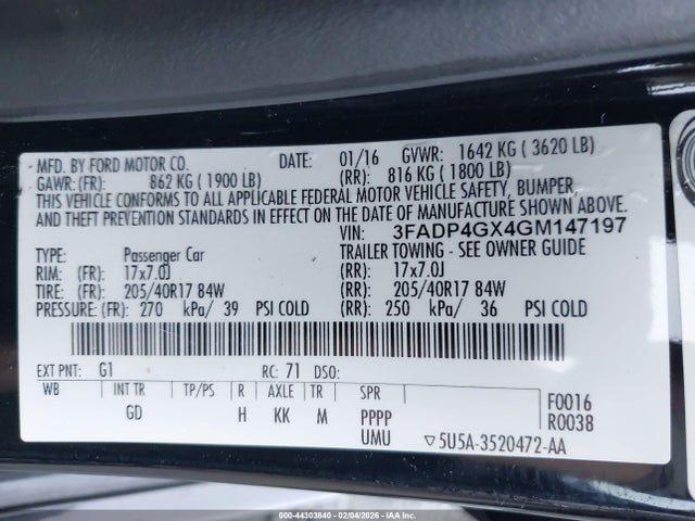 2016 FORD FIESTA 3FADP4GX4GM147197 Photo 8