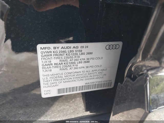 2025 AUDI Q3 WA1DECF35S1006194 Photo 8