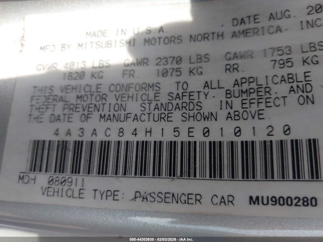 2005 MITSUBISHI ECLIPSE 4A3AC84H15E010120 Photo 8