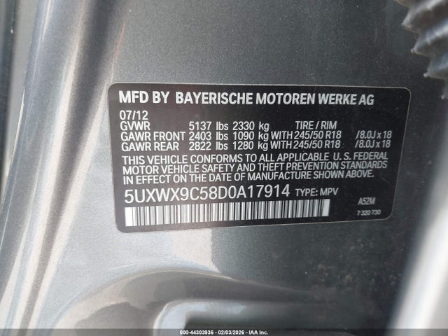 2013 BMW X3 5UXWX9C58D0A17914 Photo 8